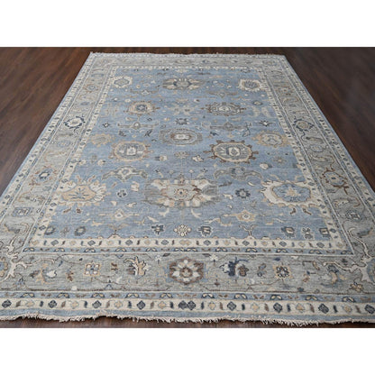 Oushak And Peshawar Wool Hand Knotted Rug Grey 11.9x14.10 -O084324