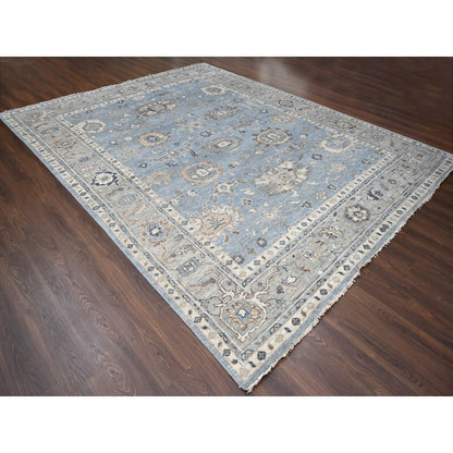 Oushak And Peshawar Wool Hand Knotted Rug Grey 11.9x14.10 -O084324