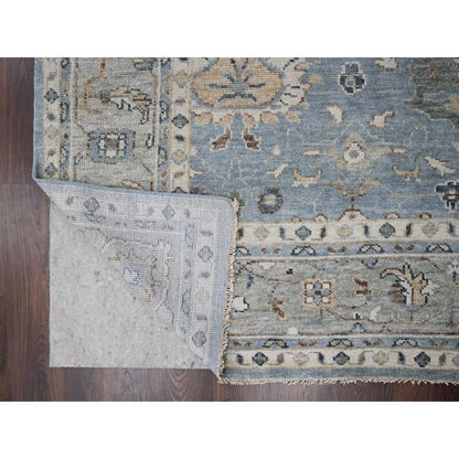 Oushak And Peshawar Wool Hand Knotted Rug Grey 11.9x14.10 -O084324