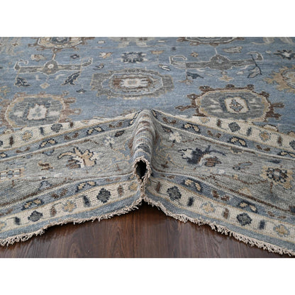 Oushak And Peshawar Wool Hand Knotted Rug Grey 11.9x14.10 -O084324