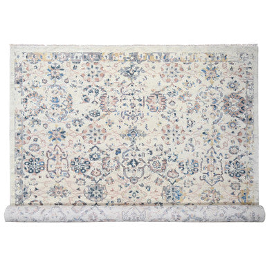 Oushak And Peshawar Wool Hand Knotted Rug Ivory No Border 12.1X14.9 -O084331