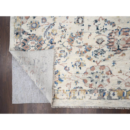 Oushak And Peshawar Wool Hand Knotted Rug Ivory No Border 12.1X14.9 -O084331