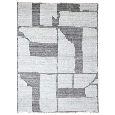 Modern and Contemporary Wool Hand Knotted Rug Grey No Border 9.0X11.8 -O084332