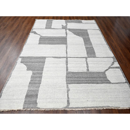Modern and Contemporary Wool Hand Knotted Rug Grey No Border 9.0X11.8 -O084332