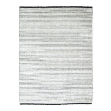 Modern and Contemporary Wool and Plant based Silk Hand Loomed Rug Ivory No Border 7.10X10.0 -O084334