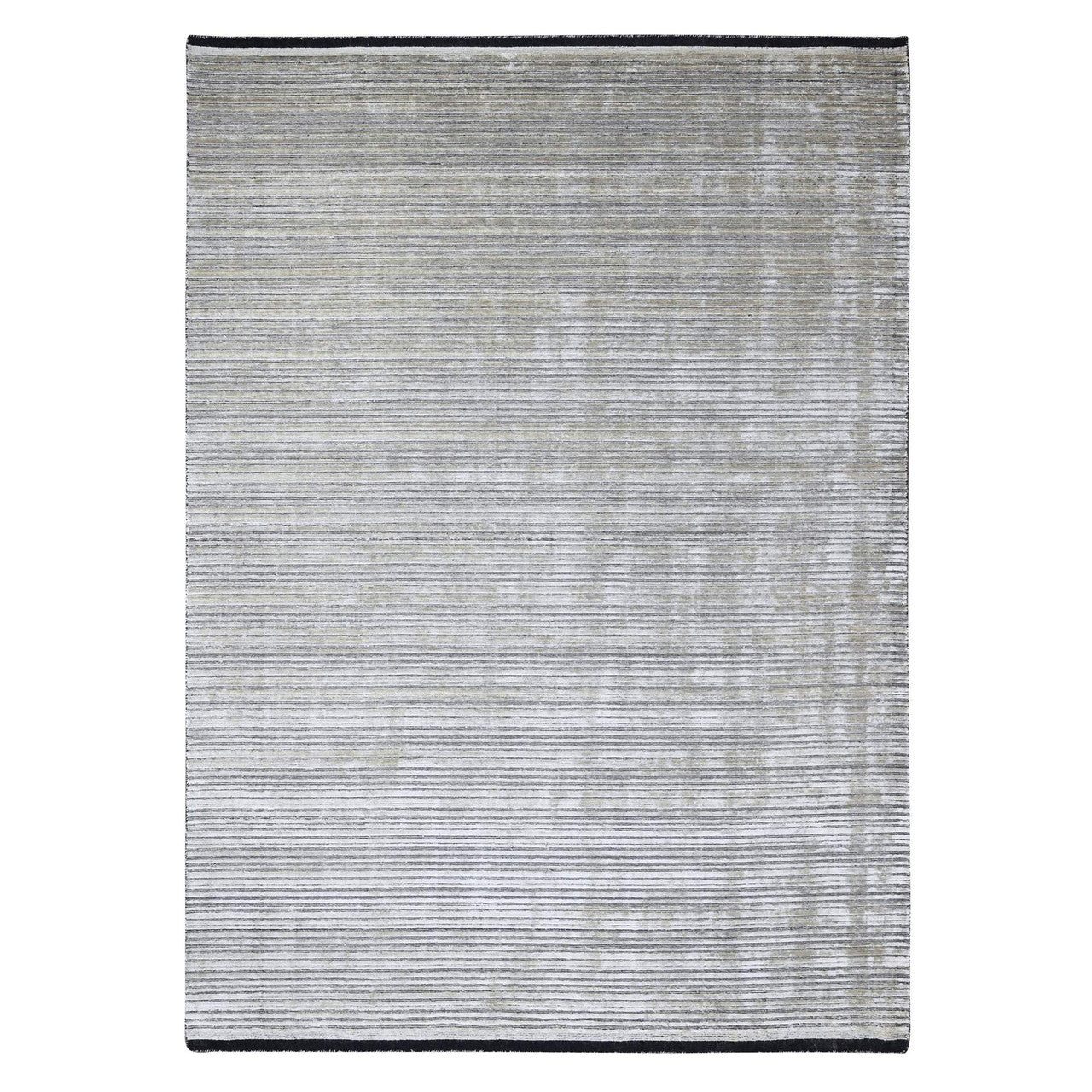 Brown 9'1" x 12'1" Modern and Contemporary and Plant based Handloom Wool/Silk Rug - Sku: O084347