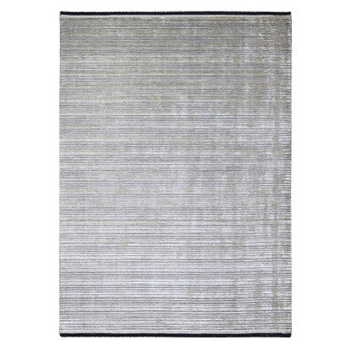 Modern and Contemporary Wool and Plant based Silk Hand Loomed Rug Brown No Border 9.1X12.1 -O084347