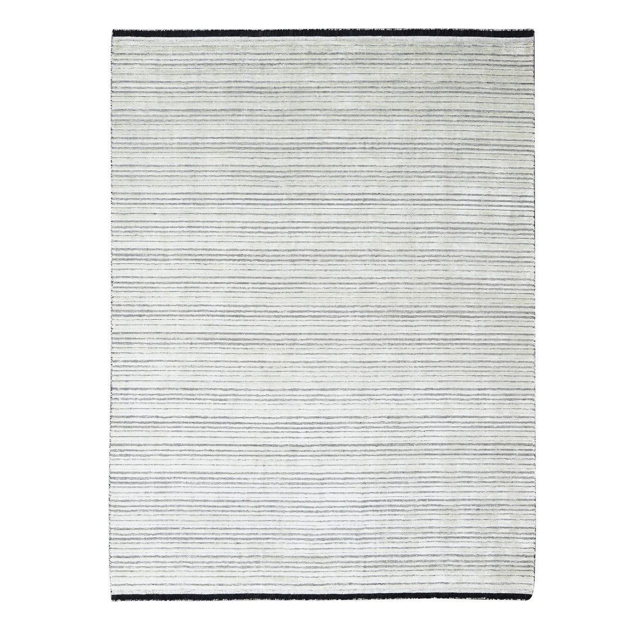 Ivory 8'0" x 10'0" Modern and Contemporary and Plant based Handloom Wool/Silk Rug - Sku: O084349