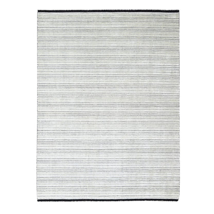 Modern and Contemporary Wool and Plant based Silk Hand Loomed Rug Ivory No Border 8.0X10.0 -O084349