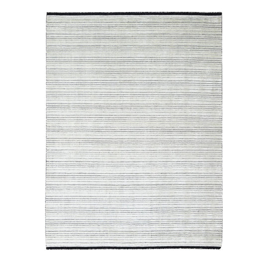 Modern and Contemporary Wool and Plant based Silk Hand Loomed Rug Ivory No Border 8.0X10.0 -O084349