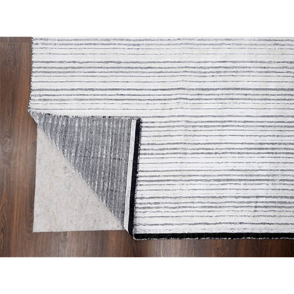 Modern and Contemporary Wool and Plant based Silk Hand Loomed Rug Ivory No Border 8.0X10.0 -O084349