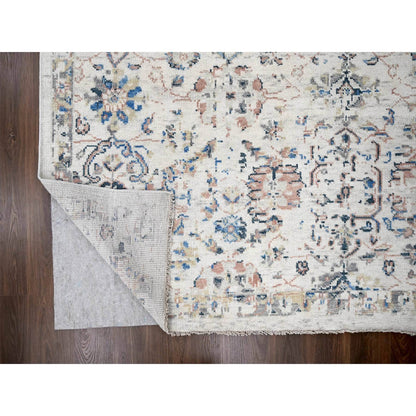 Oushak And Peshawar Wool Hand Knotted Rug Ivory No Border 9.9X14.0 -O084363