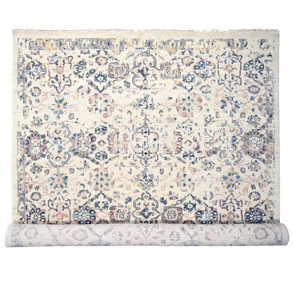 Oushak And Peshawar Wool Hand Knotted Rug Ivory No Border 11.10X17.8 -O084364