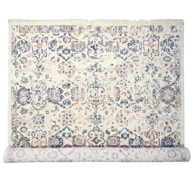 Oushak And Peshawar Wool Hand Knotted Rug Ivory No Border 11.10X17.8 -O084364