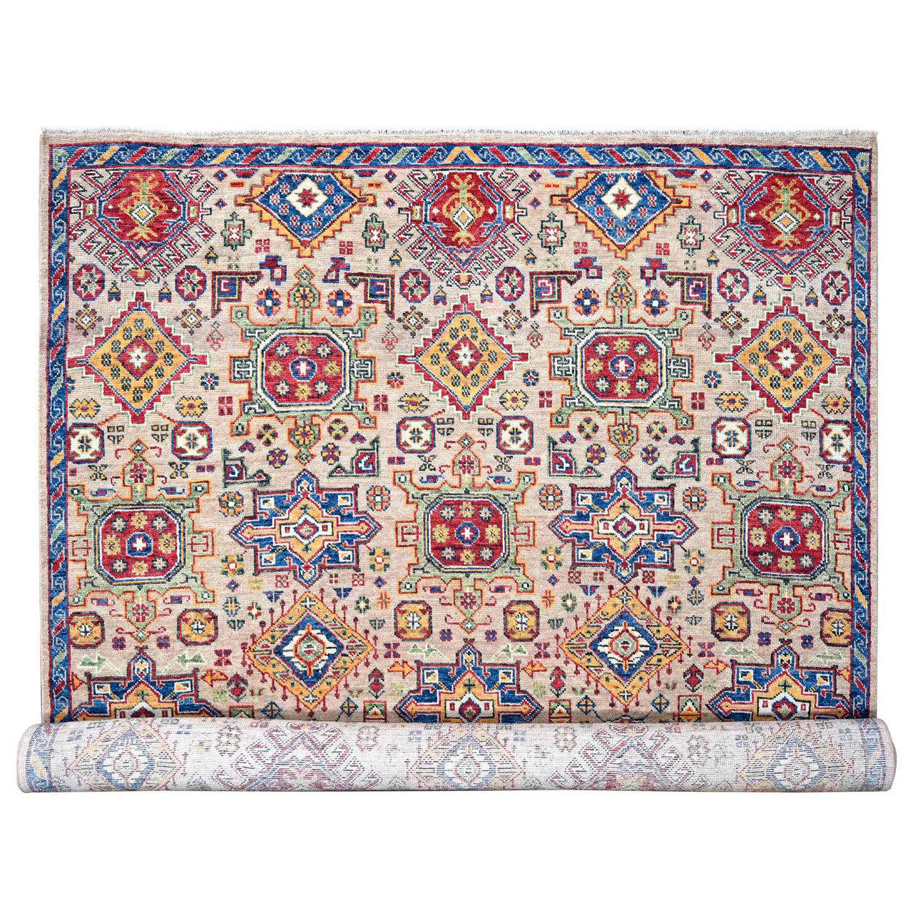 Brown 12'0" x 17'9" Heriz Hand knotted Wool Rug -O084389