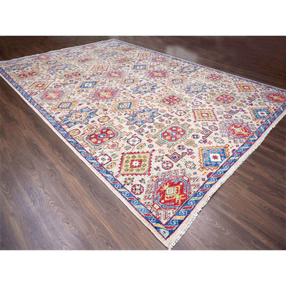 Heriz Wool Hand Knotted Rug Brown Blue 12.0X17.9 -O084389