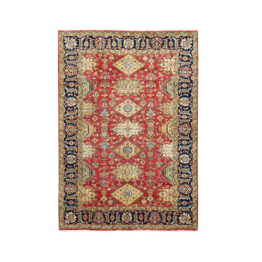 Heriz Wool Hand Knotted Rug Red Black 6.0X8.9 -O084392