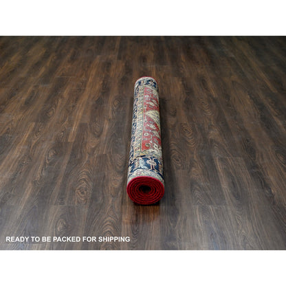 Heriz Wool Hand Knotted Rug Red Black 6.0X8.9 -O084392