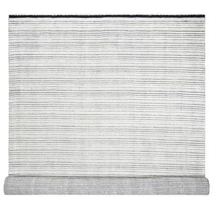 Modern and Contemporary Wool and Plant based Silk Hand Loomed Rug Ivory No Border 12.2X15.0 -O084394