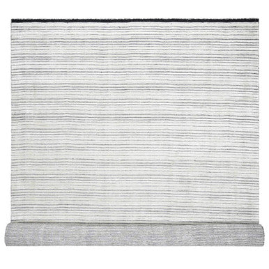 Modern and Contemporary Wool and Plant based Silk Hand Loomed Rug Ivory No Border 12.2X15.0 -O084394