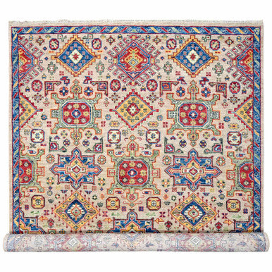 Heriz Wool Hand Knotted Rug Brown Navy Blue 9.10X13.10 -O084399