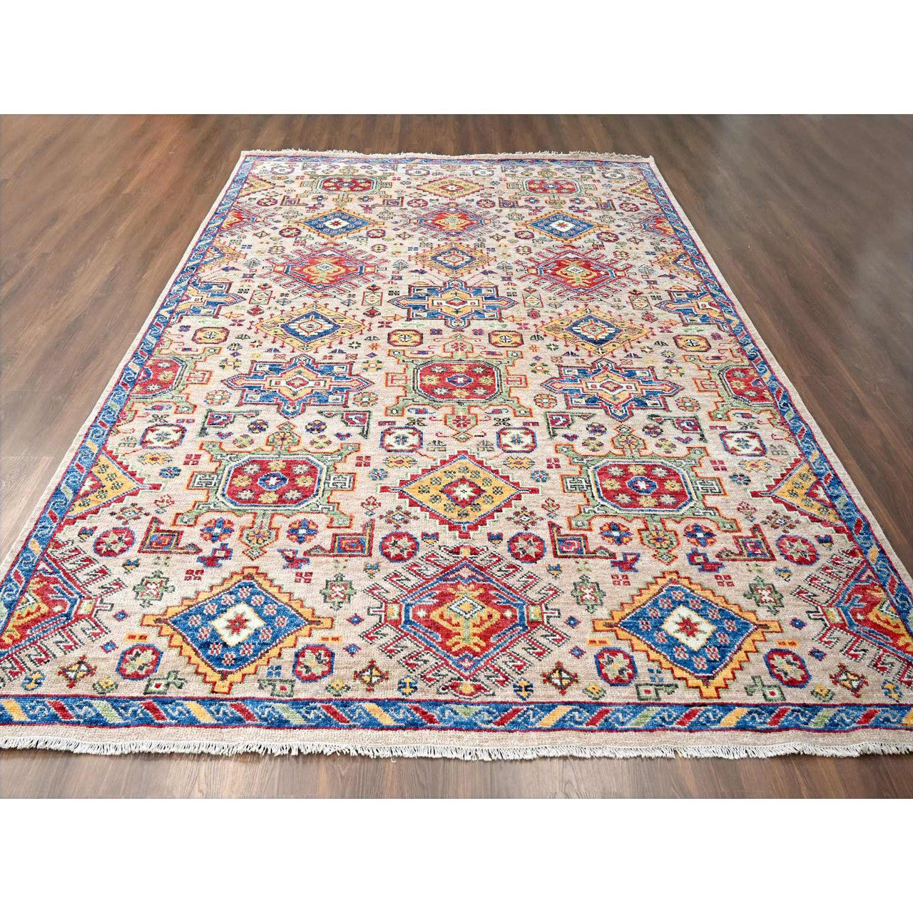 Heriz Wool Hand Knotted Rug Brown Navy Blue 9.10X13.10 -O084399