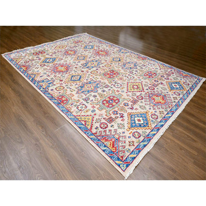 Heriz Wool Hand Knotted Rug Brown Navy Blue 9.10X13.10 -O084399