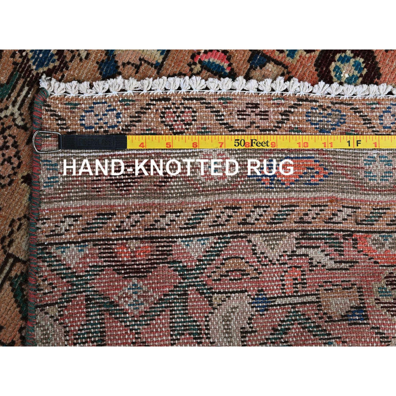 Overdyed & Vintage Wool Hand Knotted Rug Pink 2.3x9.2 -O0843