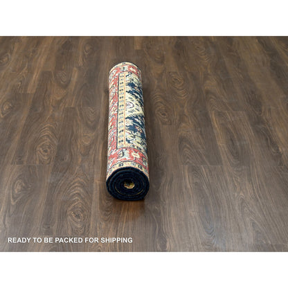 Heriz Wool Hand Knotted Rug Black Red 4.2X6.0 -O084404