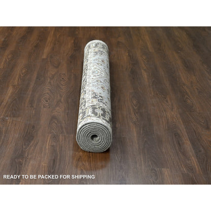 Heriz Wool Hand Knotted Rug Ivory Brown 6.1X11.10 -O084409