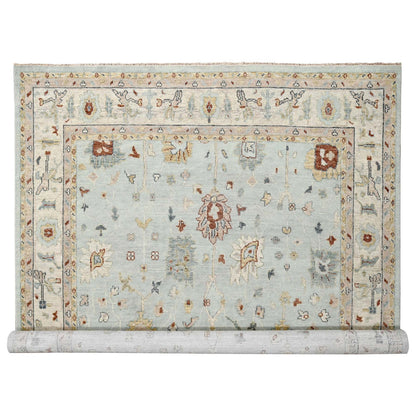 Oushak Wool Hand Knotted Rug Blue 12'x14'10"  -O084410
