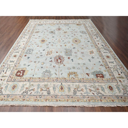 Oushak Wool Hand Knotted Rug Blue 12'x14'10"  -O084410