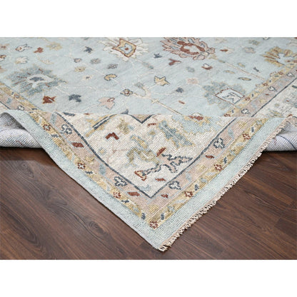 Oushak Wool Hand Knotted Rug Blue 12'x14'10"  -O084410