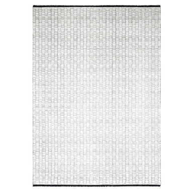 Modern and Contemporary Wool and Plant based Silk Hand Loomed Rug Ivory No Border 9.0X12.1 -O084412