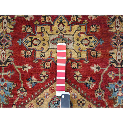 Heriz Wool Hand Knotted Rug Red Gold 6.0X6.0 -O084413