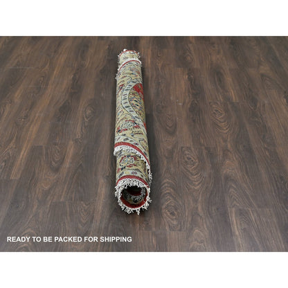 Heriz Wool Hand Knotted Rug Red Gold 6.0X6.0 -O084413