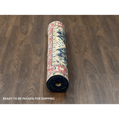 Heriz Wool Hand Knotted Rug Black Brick Red 4.2X6.0 -O084414