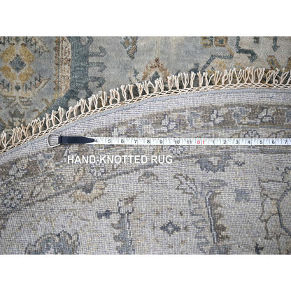 Heriz Wool Hand Knotted Rug Grey 8.10x9.0 -O084415
