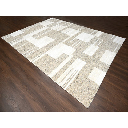 Modern and Contemporary Wool Hand Knotted Rug Brown 10.2x13.9 -O084433