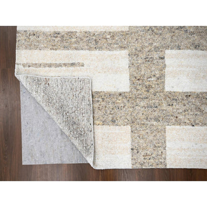 Modern and Contemporary Wool Hand Knotted Rug Brown 10.2x13.9 -O084433