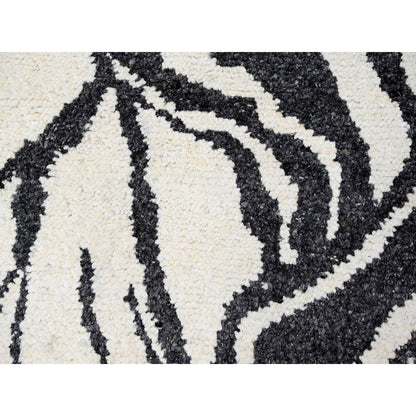 Modern and Contemporary Wool Hand Knotted Rug Ivory No Border 8.0X8.0 -O084435