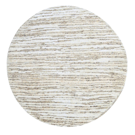 Modern and Contemporary Wool Hand Knotted Rug Brown No Border 7.10X7.10 -O084438