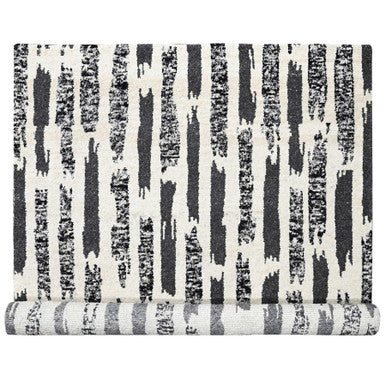 Modern and Contemporary Wool Hand Knotted Rug Black No Border 10.2X13.7 -O084443