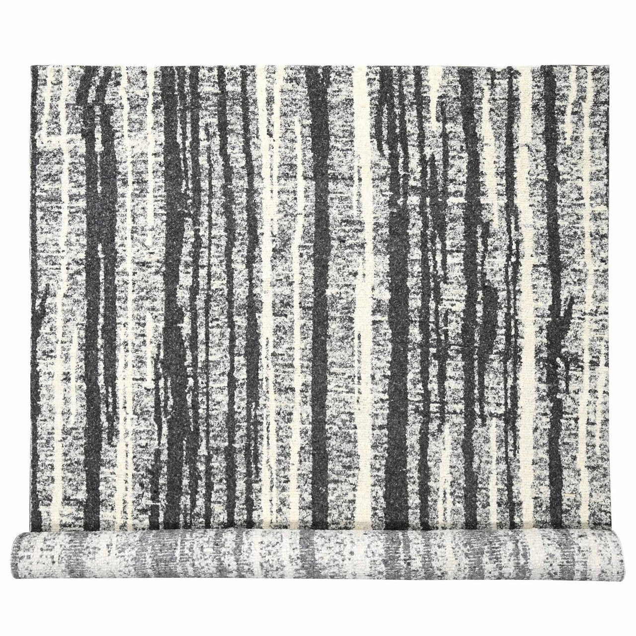 Modern and Contemporary Wool Hand Knotted Rug Black No Border 10.0X13.8 -O084445
