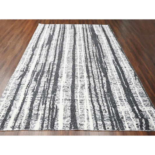 Modern and Contemporary Wool Hand Knotted Rug Black No Border 10.0X13.8 -O084445