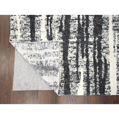 Modern and Contemporary Wool Hand Knotted Rug Black No Border 10.0X13.8 -O084445