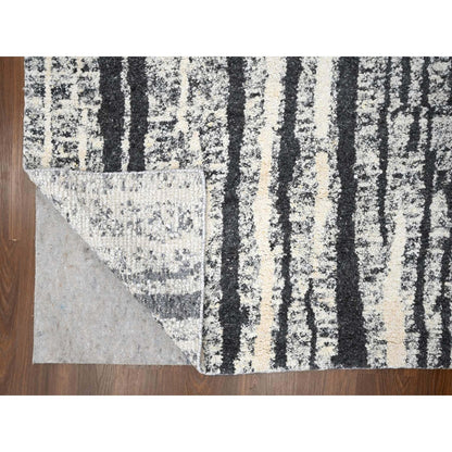 Modern and Contemporary Wool Hand Knotted Rug Black No Border 12.0X14.9 -O084446