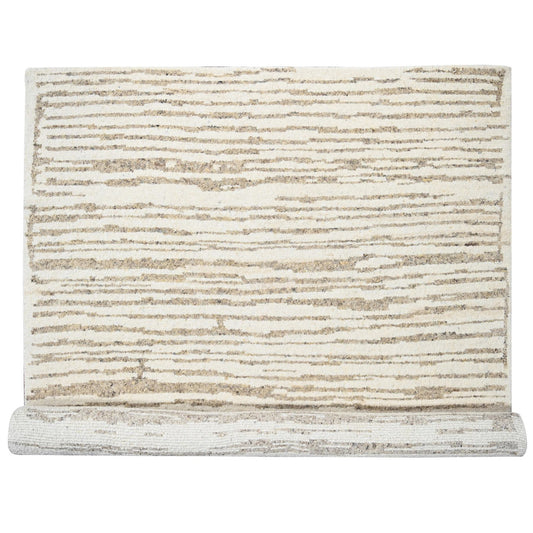 Modern and Contemporary Wool Hand Knotted Rug Brown No Border 12.0X14.10 -O084450