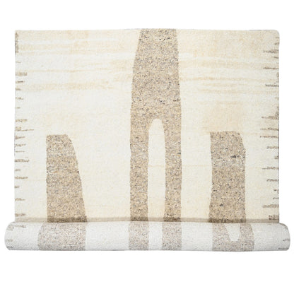Modern and Contemporary Wool Hand Knotted Rug Brown No Border 12.0X17.7 -O084451