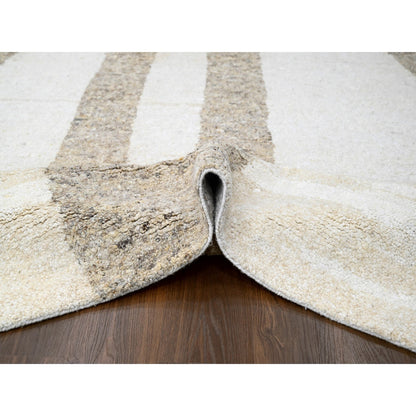 Modern and Contemporary Wool Hand Knotted Rug Brown No Border 12.0X17.7 -O084451